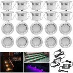 Lot de 20 bluetooth rgbww led spot encastrable extrieur, 45mm dimmable mini spot lampe au sol spot encastrable ...