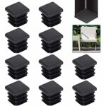 Lot de 20 bouchons de tube carr� 20mm ? embouts en plastique noir antid�rapants ? protection des meubles ...