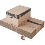Lot 20 cartons d�m�nagement l larges - 40 x 60 x 40 cm - poign�es renforc�es - 1 adh�sif offert