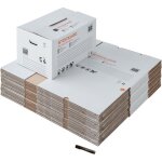 Lot 20 cartons stockage - 58 x 40 x 30 cm - poignes renforces - 1 marqueur offert - pack and move