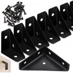 Lot de 20 connecteurs d'angle d'angle en m�tal noir pour bord de lit de bureau, angle de meuble, support ...