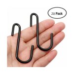 Lot de 20 crochets robustes en forme de s noirs pour cuisine, salle de bain, chambre et bureau pot, serviettes ...