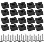 Lot de 20 patins de protection carr�s 30mmx30mmen caoutchouc pour pieds de meubles pour plancher en bois, ...