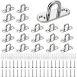 Lot de 20 plaque � ?il en acier inoxydable, m5 crochet m�tal forme u avec schraube plaque oeillet plaque ...