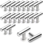 Lot de 20 poign�e meuble cuisine - 50mm poign�e de meuble inox en forme de t - barre de tiroir, placards, ...