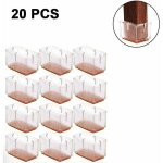 Lot de 20 prot�ge - pieds de chaise pour sols en bois dur housses de pieds de chaise transparentes protections ...