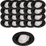 Lampesecoenergie ? lot de 20 spots encastrables orientables noir mat ? gu10 led 5w �quivalent 50w ? blanc ...