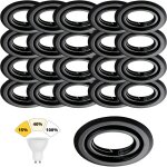 Lot de 20 spot encastrable noir mat 7w, 3 intensités réglables, blanc chaud 3000k Lot de 20 spot encastrable noir mat 7w, 3 intensités réglables, blanc chaud 3000k