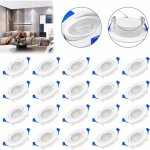 Yardin lot de 20 spots led encastrables 5 w 230 v pour plafond, salon, salle de bain, chambre à coucher, ... Yardin lot de 20 spots led encastrables 5 w 230 v pour plafond, salon, salle de bain, chambre à coucher, ...