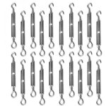 Lot de 20 tendeurs de fil r�glables en acier inoxydable - crochet et oeillet - m4 -