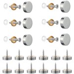 Lot de 20 vis en acier inoxydable bross� avec capuchons d�coratifs pour miroirs, tables, assiettes, armoires, ...