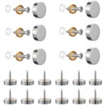 Lot de 20 vis en acier inoxydable bross� avec capuchons d�coratifs pour miroirs, tables, assiettes, armoires, ...
