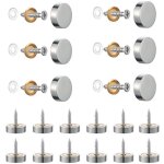 Lot de 20 vis en acier inoxydable bross� avec capuchons d�coratifs pour miroirs, tables, assiettes, armoires, ...