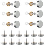 Lot de 20 vis en acier inoxydable bross� avec capuchons d�coratifs pour miroirs, tables, assiettes, armoires, ...