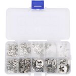 Lot de 200 circlips en acier inoxydable 304, anneaux de retenue en forme de e, fournitures industrielles ...