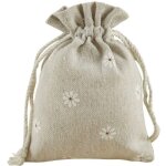 Lot de 20pcs pochettes sachets en lin chanvre sachets en jute avec cordon