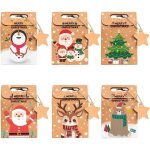 Lot de 24 bo�tes � bonbons de no�l en papier kraft, sacs cadeaux pour biscuits de no�l, bo�tes d'emballage ...
