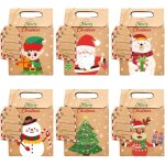 Lot de 24 bo�tes � bonbons de no�l p�re no�l ? coffrets cadeaux cr�atifs en papier kraft pour biscuits, ...