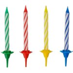 Lot de 24 bougies d'anniversaire et 12 bob�ches fackelmann rio party