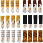 Lot de 24 chaussettes de chaise avec motif pattes de chat mignon 6 motifs de meubles, anti - rayures, ...