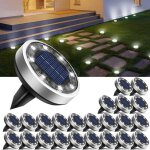 Lot de 24 lampe solaire au sol, 8 led jardin exterieur solaire etanche ip65 lumiere solaire, spot solaire ...