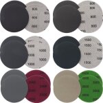 Lot de 24 pi�ces 75mm papier de verre carrosserie sec � l'eau, disques abrasifs ronds, tampons de ponceuse ...