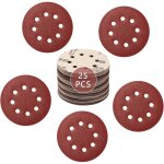 Lot de 25 disques abrasifs 125 mm pour polir le bois et le mtal (5 x grain abrasif 40 / 60 / 80 / 120 ...