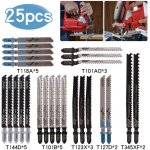 Lot de 25 lames de scie sauteuse t118a / t144d / t101b / t123x / t101ao / t127d / t345xfpour couper mtal ...