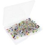 Lot de 250 pingles  tte en verre avec extrmits pointues qui ne se plient pas et ne s'oxydent pas ...