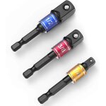 Lot de 3 adaptateurs hexagonaux vers 1 / 4', 1 / 2', 3 / 8' carr�s, noirs, pour visseuse sans fil.