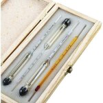 Lot de 3 alcoom�tres professionnels - avec une division de 0 � 100% - thermom�tre pour mesurer la teneur ...