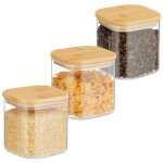 Lot de 3 bocaux de conservation avec couvercles 600 ml