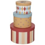 Lot de 3 boites rondes en papier circus