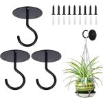 Lot de 3 crochets de plafond pour plantes suspendues, supports muraux en m�tal en forme de s avec vis ...