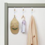 Lot de 3 crochets de porte blancs pour chambre � coucher, crochet porte, porte manteau pour porte pour ...