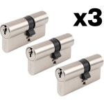 Lot 3 cylindres de porte europ�ens barillet double entr�e 35 x 30 mm 9 cl�s identiques dom