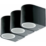 Lot de 3 downlights �clairage mural ext�rieur spots de jardin lampes de fa�ade alu spot noir ip44