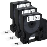 Lot de 3 compatible avec dymo ruban recharge d1 12mm x 7 m etiqueteuse 45013 s0720530 pour dymo labelmanager ...