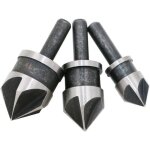 Lot de 3 embouts hss fraise � chanfreiner � 6, 35 12mm / 16mm / 19mm - - - - rond