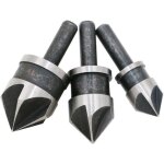 Lot de 3 embouts hss fraise � chanfreiner � 6, 35 12mm / 16mm / 19mm - - - - rond