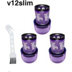 Lot de 3 filtres hepa 971517 - 01 pour aspirateur sans fil dyson v12 detect slim avec 1 brosse