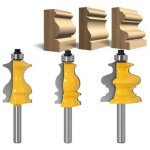 Lot de 3 fraises � d�foncer pour moulures architecturales 8 mm, m�che de routeur pour le travail du bois, ...
