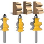 Lot de 3 fraises à défoncer pour moulures architecturales 8 mm, mèche de routeur pour le travail du bois ... Lot de 3 fraises à défoncer pour moulures architecturales 8 mm, mèche de routeur pour le travail du bois ...