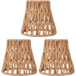 Lot de 3 jour abatt - jour en rotin style boh�me, cylindriques tiss�s � la main pour lampadaires, suspensions ...