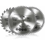 Lot de 3 lames de scie circulaire carbure de tungst�ne, 24t 48t 60t tct sah pour bois m�tal et aluminium ...