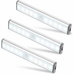 Lot de 3 lampes 10 led, sans fil, rechargeable par usb, aimanté, détecteur de mouvement, 2 modes d'éclairage, ... Lot de 3 lampes 10 led, sans fil, rechargeable par usb, aimanté, détecteur de mouvement, 2 modes d'éclairage, ...