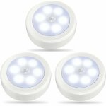 Lot de 3 lampes � d�tecteur de mouvement d'int�rieur, lampes de placard � led, veilleuse � piles, applique ...