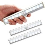 Lot de 3 lampe led detecteur de mouvement interieur lumi�re armoire 10 leds spot sans fil, lampe de placard ...