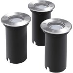 Lot de 3 lampe led encastrable au sol d'extrieur lampe de jardin lampadaire rond 33281