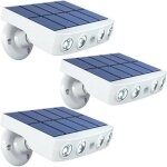 Fast led technology - lot de 3 - lampe projecteur solaire extrieur tanche avec dtecteur de mouvement ...